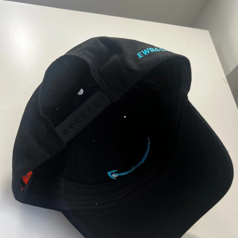 Amazon EWR4 Leadership CornerStone Canvas Snapback Hat Black Teal Smile Logo